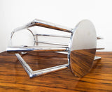 Vintage Art Deco Machine Age Chrome Skyscraper Design Side Tables - Yesteryear Essentials
 - 4