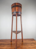 Antique English Oak Jardiniere Plant Pot Holder Tripod Base by R A Lister & Co