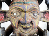 Vintage African Wooden Carved & Beaded Ceremonial Mask