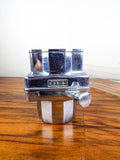 Rare Vintage Retro Dixie Chrome and 12 Sided Glass Tube Cup Dispenser Dispensing Device