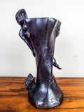 FLEA Antique Art Nouveau European Bronze Vase Blindfolded Wood Nymph Butterfly
