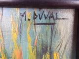 Vintage Art Pair of Landscape Oil Painting Impressionism by M Duval