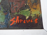 Vintage Framed Abstract Palette Knife Oil Painting of Mexican Couple by Don Shreves 12 x 9