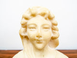 Vintage Miniature Alabaster Female Bust Sculpture