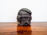 Antique Stone Basalt Carved French Head Phrygian
