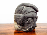 Antique Stone Basalt Carved French Head Phrygian