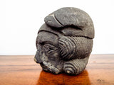 Antique Stone Basalt Carved French Head Phrygian