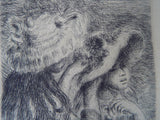 Antique Plate Signed Renoir Etching Le Chapeau Epinglé (The Hat Secured with a Pin), c. 1894