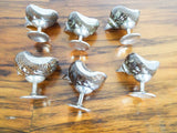 Vintage Sterling Silver Clad Shell Open Salt Cellars