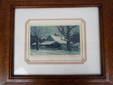 Vintage Signed Aquatint Etching by Kenneth J Reeve called Snow Patterns