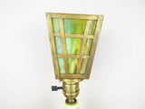 Vintage 1920s Vaseline Glass Marble Green Housex Table Lamp Lighting Lantern