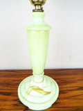 Vintage 1920s Vaseline Glass Marble Green Housex Table Lamp Lighting Lantern