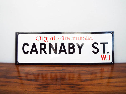 Vintage Enamel English Carnaby Street Street Sign Wall Hanging Fashion Sign