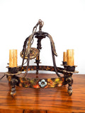 Vintage Spanish Style Wrought Iron Chandelier Ceiling Light Antique Lighting