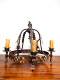 Vintage Spanish Style Wrought Iron Chandelier Ceiling Light Antique Lighting