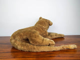 Rare Vintage Plush Toy Lion, Antique Stuffed Wild Animal Cat British 1920s '30s