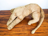 Rare Vintage Plush Toy Lion, Antique Stuffed Wild Animal Cat British 1920s '30s