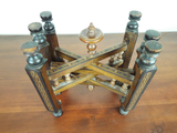 Antique Victorian Folding Stand English 19thC Trivet Tray Base Exotic Wood Inlay