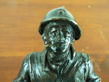 RESERVED FOR ANDRE Max Blondat Bronze Sculpture WW1 French Soldier Le Pinard Signed Valsuani France