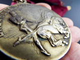 Antique Cortege Medal Marcel Wolfers 1910 Bruxelles International Expo Horses