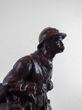 Max Blondat Bronze Sculpture WW1 French Soldier Le Pinard Signed Valsuani France