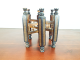 Antique Victorian Folding Stand English 19thC Trivet Tray Base Exotic Wood Inlay