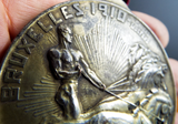 Antique Cortege Medal Marcel Wolfers 1910 Bruxelles International Expo Horses