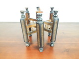 Antique Victorian Folding Stand English 19thC Trivet Tray Base Exotic Wood Inlay