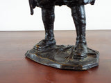 RESERVED FOR ANDRE Max Blondat Bronze Sculpture WW1 French Soldier Le Pinard Signed Valsuani France
