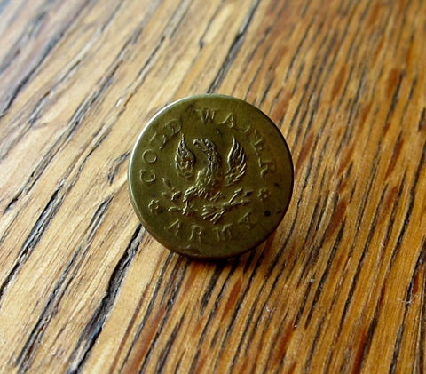 Antique Temperance Cold Water Army Brass Button - Yesteryear Essentials
 - 1