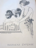 Realistic Pencil Drawing by Walter Lang "Overhead Expense Satire" - Yesteryear Essentials
 - 2