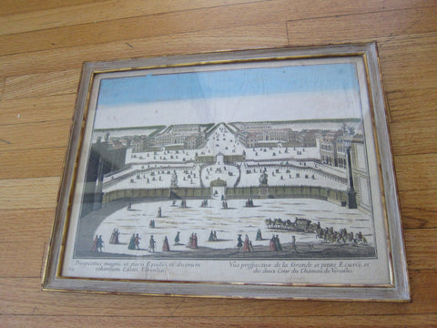 18th Century Optical Mondhare Print 'Vue Prospective de la grande et petite ecurie' - Yesteryear Essentials
 - 1