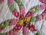 Vintage Handmade Patchwork Wedding Ring Quilt - Yesteryear Essentials
 - 3