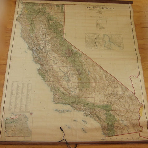 1907 A Dinsmore State of California Hanging Wall Map - Yesteryear Essentials
 - 1