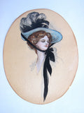 Antique Harrison Fisher Girl Style Gouache Painting - Yesteryear Essentials
 - 2