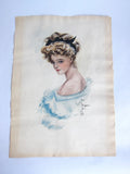 Vintage Harrison Fisher Girl Signed Painting - Yesteryear Essentials
 - 2