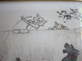 1930's signed Boris O Klein Canine Hand Colored Print - 'Sus au Curieux' - Yesteryear Essentials
 - 6