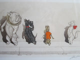 1930's signed Boris O Klein Canine Hand Colored Print 'Etourdie' - Yesteryear Essentials
 - 2