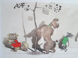 1930's signed Boris O Klein Canine Hand Colored Print 'Etourdie' - Yesteryear Essentials
 - 3
