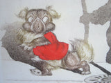 1930's signed Boris O Klein Canine Hand Colored Print 'Etourdie' - Yesteryear Essentials
 - 8