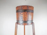 Antique English Oak Jardiniere Plant Pot Holder Tripod Base by R A Lister & Co