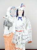 Antique Staffordshire Male Highlander Figure with Lamb