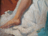 Signed Redmond Stevens Wright Seated Nude Oil Painting - Yesteryear Essentials
 - 3