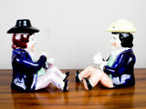 Antique Pair of Staffordshire Porcelain Novelty Figurines