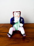 Antique Pair of Staffordshire Porcelain Novelty Figurines