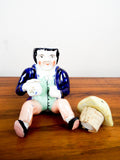 Antique Pair of Staffordshire Porcelain Novelty Figurines