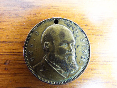 Antique Temperance Movement 1888 Gen Clinton B Fisk The Saloon Must Go Coin Medal Medallion
