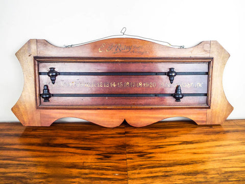Antique Mahogany E J Riley Ltd Billiards Snooker Score board