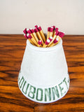 Vintage Advertising 1930's French Pyrogene Dubonnet Ceramic Match Holder Striker Safe Breweriana