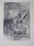 Antique Plate Signed Renoir Etching Le Chapeau Epinglé (The Hat Secured with a Pin), c. 1894